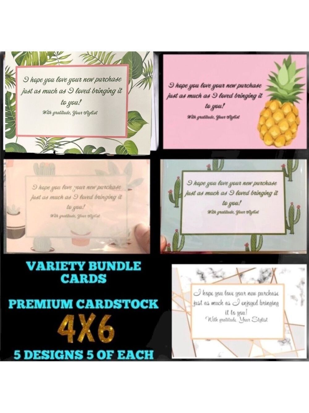 Variety Bundle Cards with Tropical and Cactus Designs